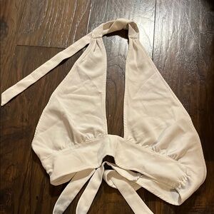 Divided Cream Halter Top